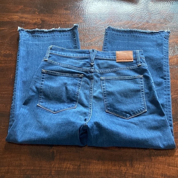 J Crew Point Sur Released Hem Crop Wide Leg Jeans Size 31 - Picture 5 of 16